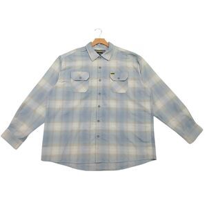 The Original Cascade Shirt Mens 3XL Blue Flannel Plaid Long Sleeve Work Preppy